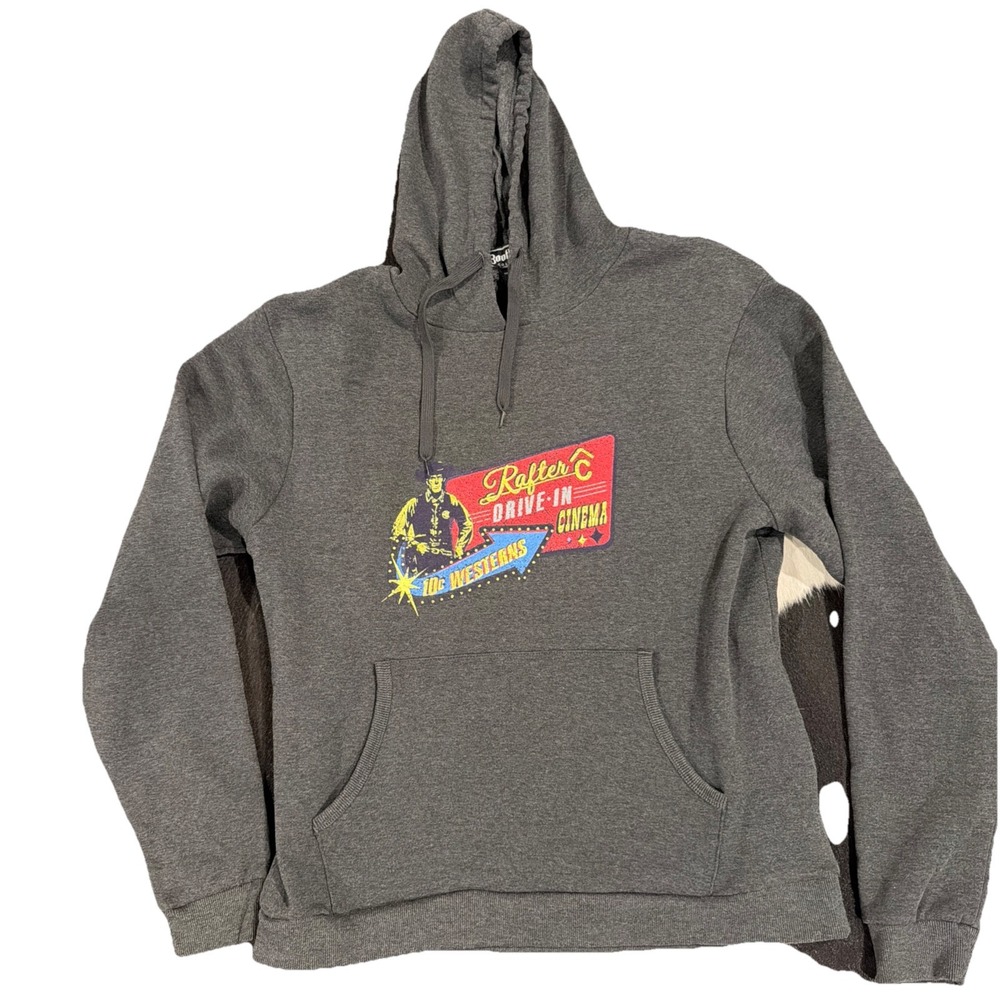 Boot Daddy Pullover Hoodie Gray Men's XL  Rafter drive In Western Cinema Graphic